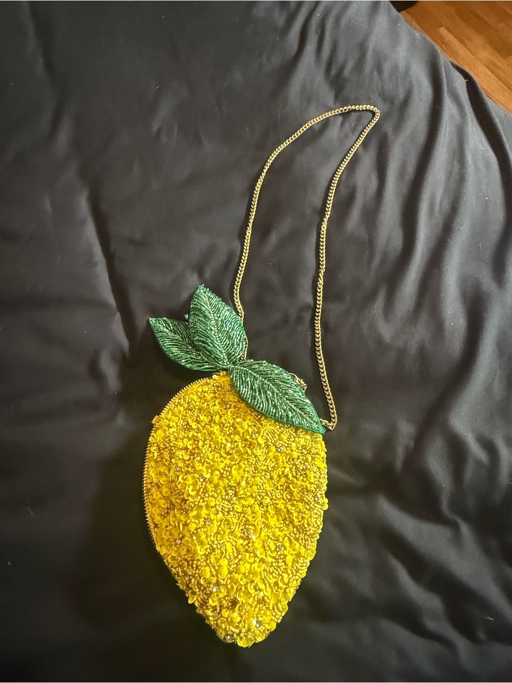 Yellow Lemon Beaded Crossbody Necklace Bag - Unbranded - Picture 2 of 4